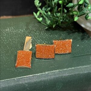 Vintage tie clip and cuff links